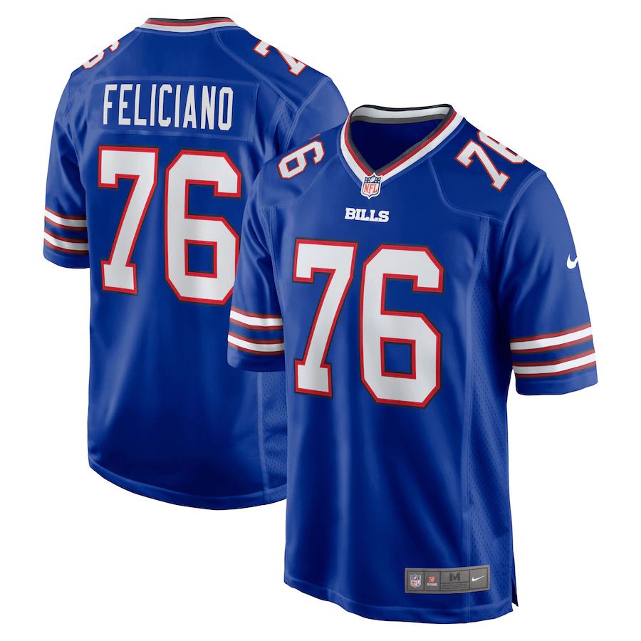 Men Buffalo Bills #76 Jon Feliciano Nike Royal Game NFL Jersey